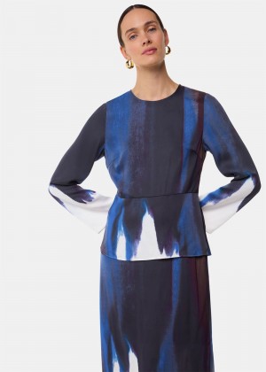 Whistles Ice Dye Print Top Multicolor | US-74638YKCS