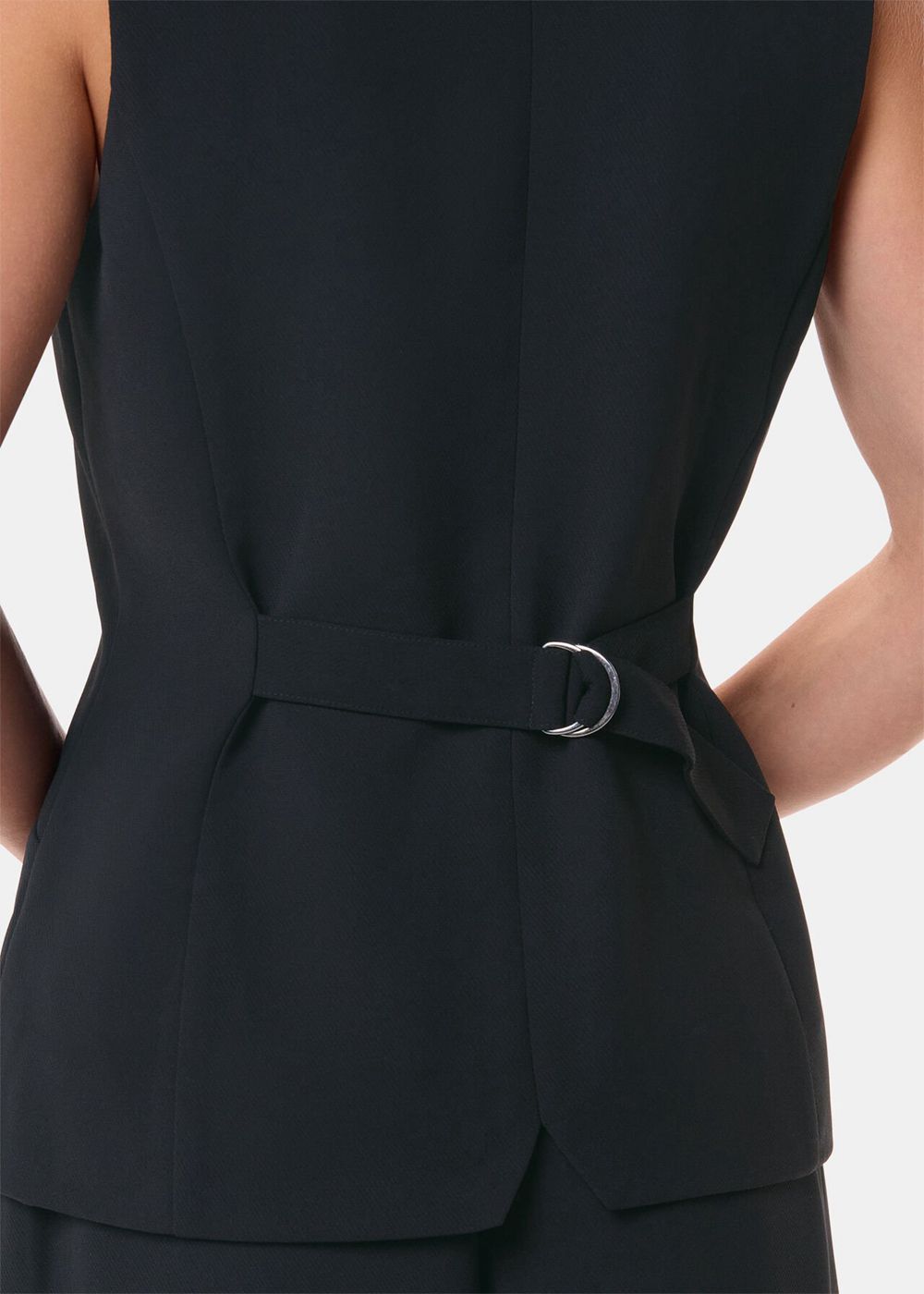 Whistles Cora Crepe Vest Black | US-50964XRJO