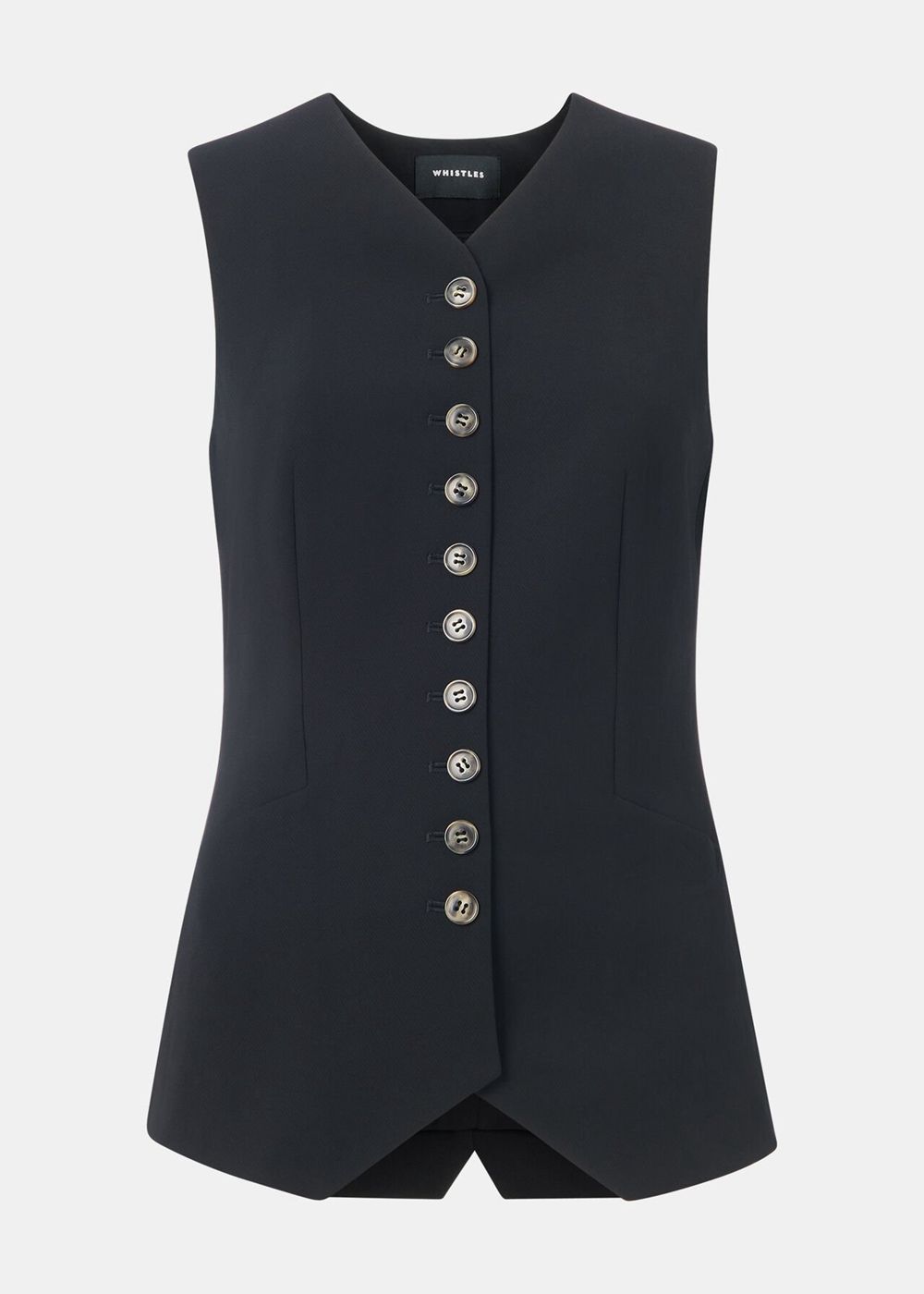 Whistles Cora Crepe Vest Black | US-50964XRJO