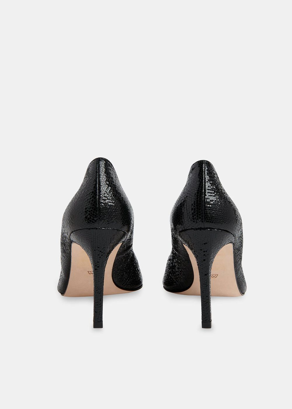 Whistles Corie Textured Heels Black | US-82965CDUM