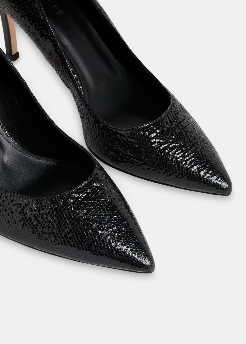 Whistles Corie Textured Heels Black | US-82965CDUM