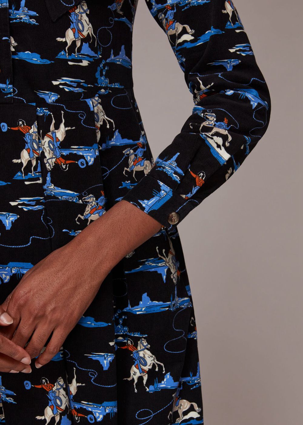 Whistles Cowboy Print Cord Collar Dress Multicolor | US-43729SWVC