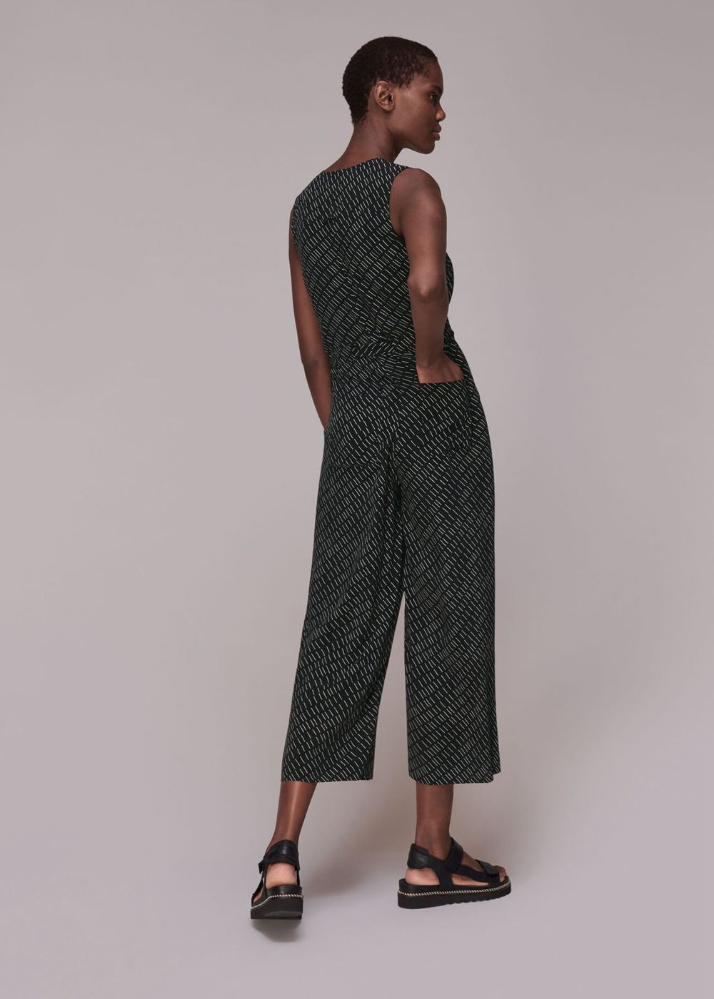 Whistles Geo Casual Corey Jumpsuit Black / Multicolor | US-50864XCWZ