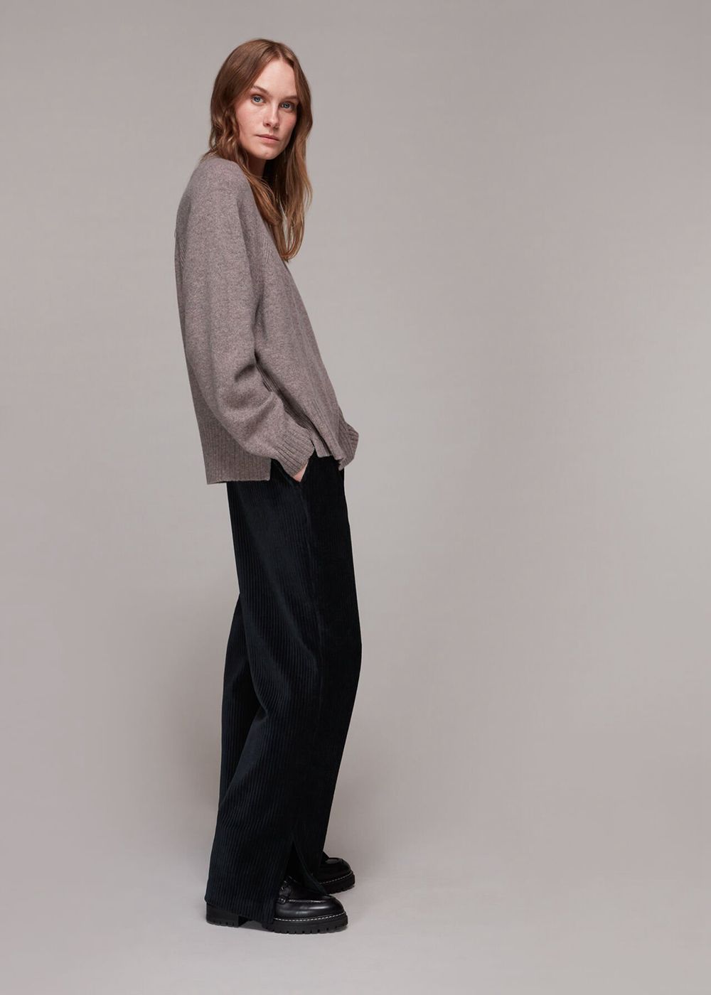 Whistles Millie Corduroy Pants Navy | US-38290ORUW