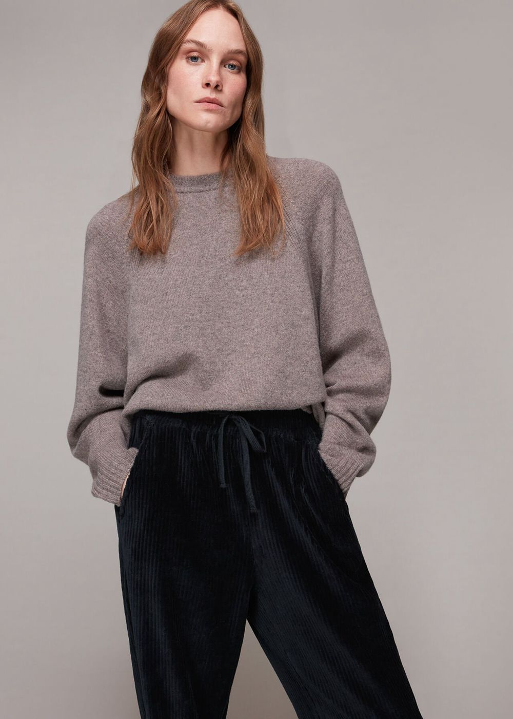 Whistles Millie Corduroy Pants Navy | US-38290ORUW