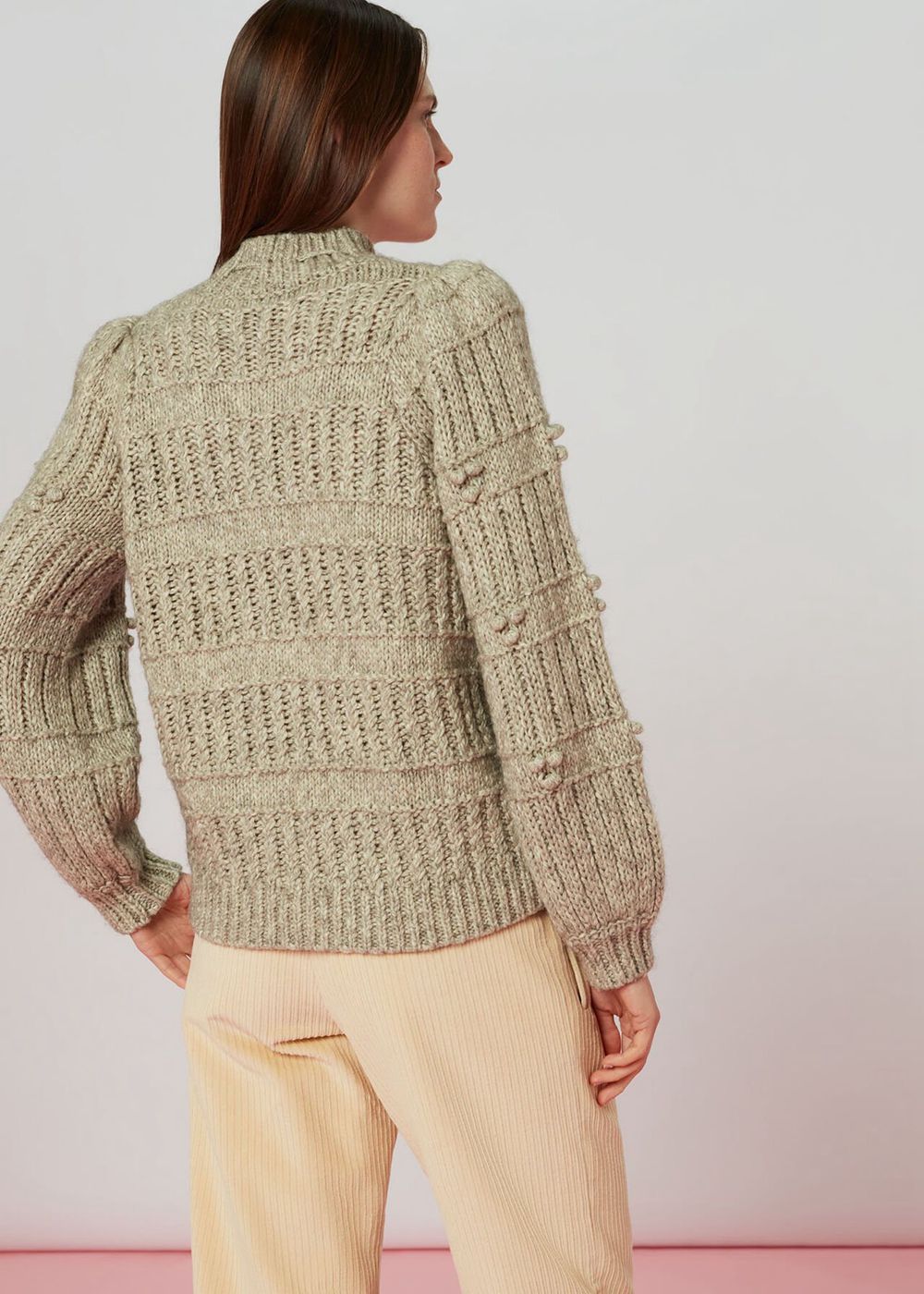 Whistles Tie Neck Detail Knitwear Grey | US-87590ZMNG