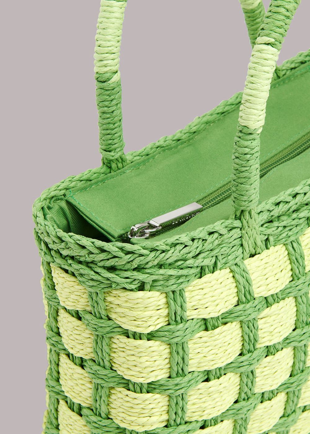 Whistles Tillie Mini Checkboard Tote Bags Green | US-72613YSAM