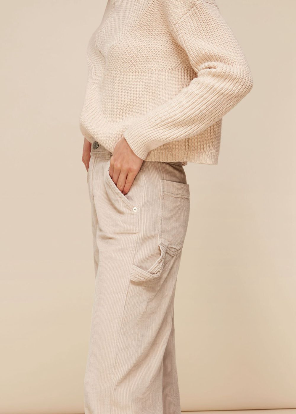 Whistles Utility Cord Cargo Jeans White | US-25096JDHI